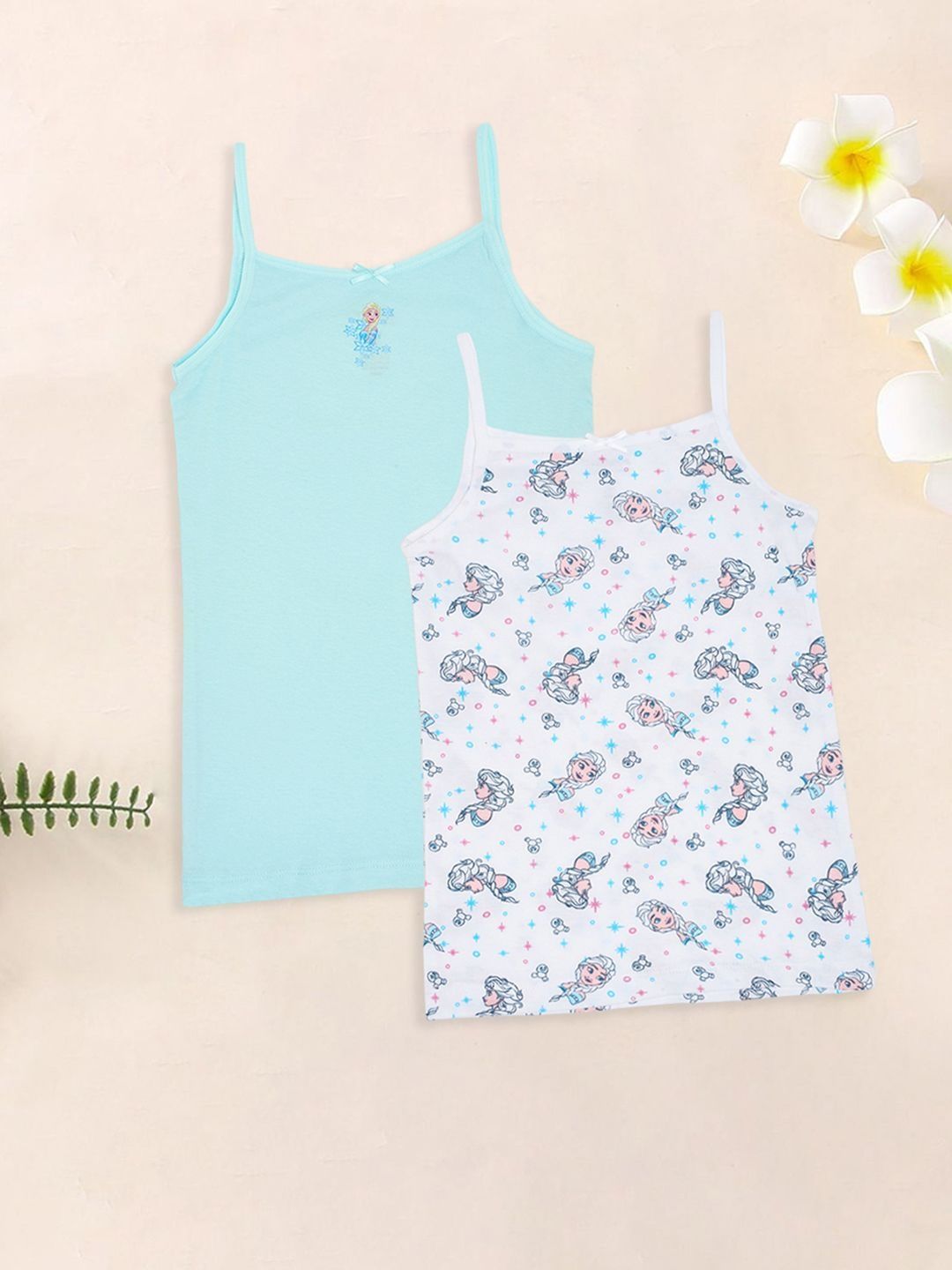 Pantaloons Junior Girls Pack Of 2 Frozen Printed Pure Cotton Camisoles-picture-28