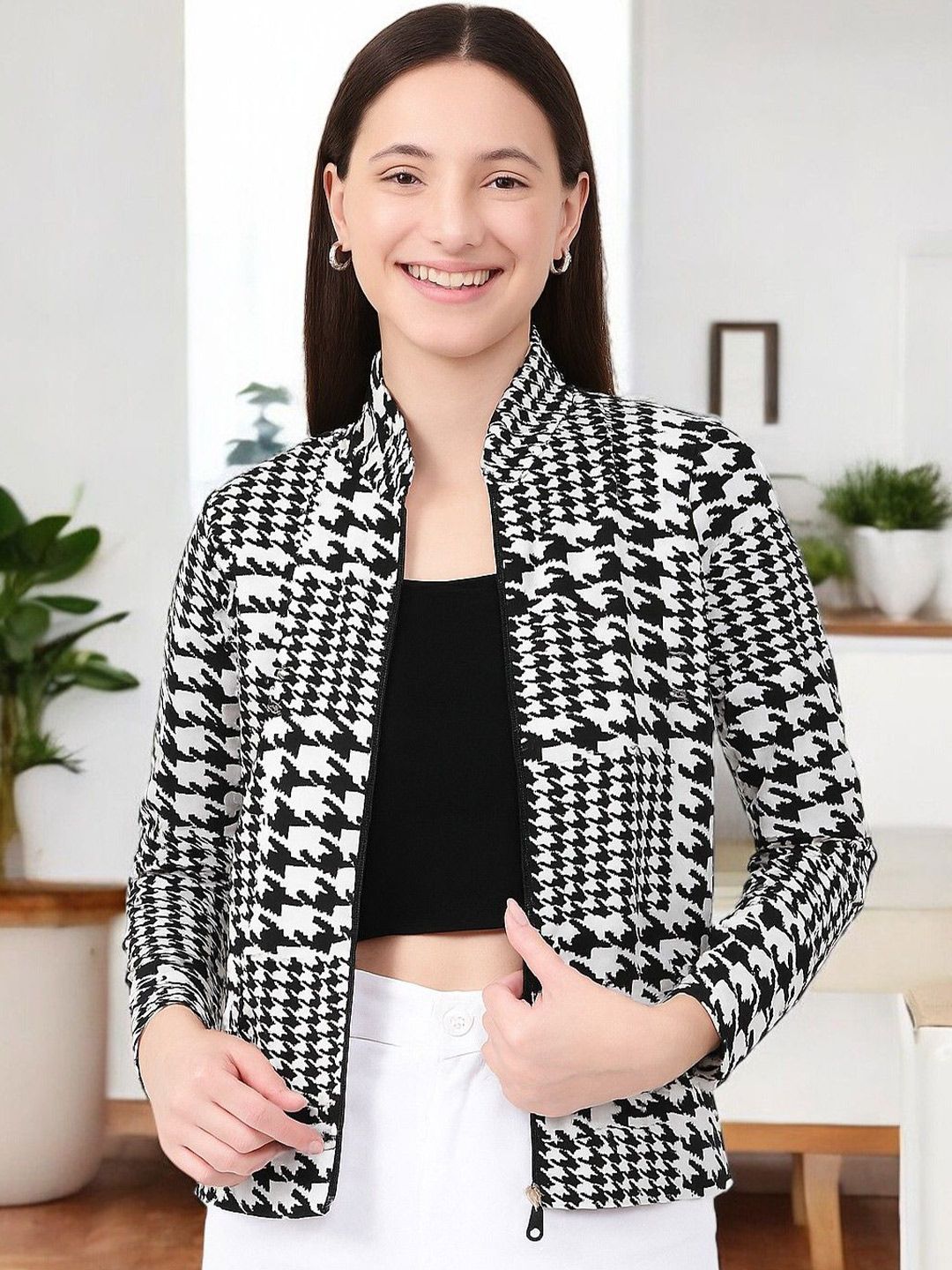 SZN Printed Mandarin Collar Front-Open Shrug-picture-16