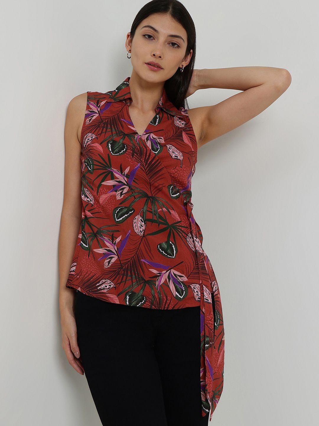 fable street FableStreet Floral Print Wrap Top-picture-12