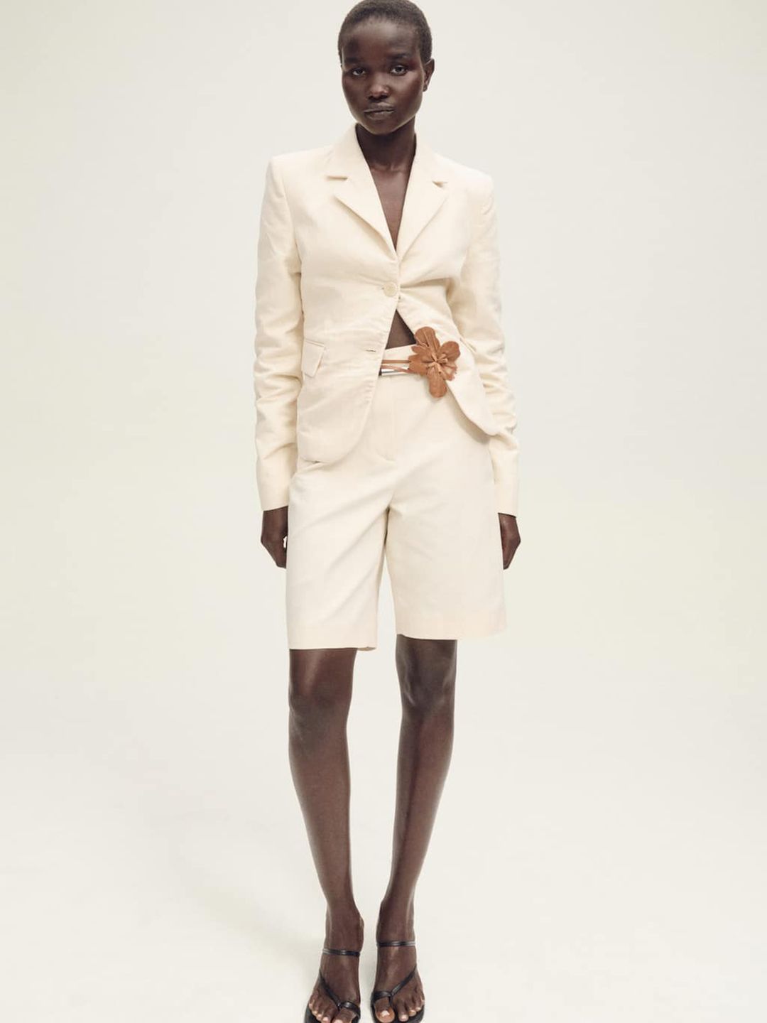 MANGO Notched Lapel Collar Linen-Blend Blazers-image-26