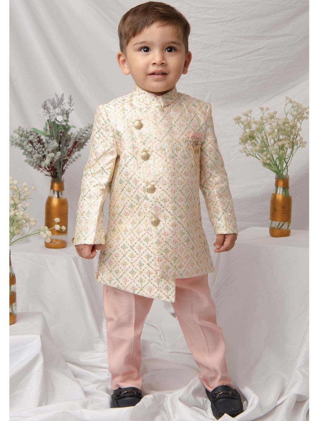 LITTLE COLLARS Mandarin Collar Sherwani-picture-32
