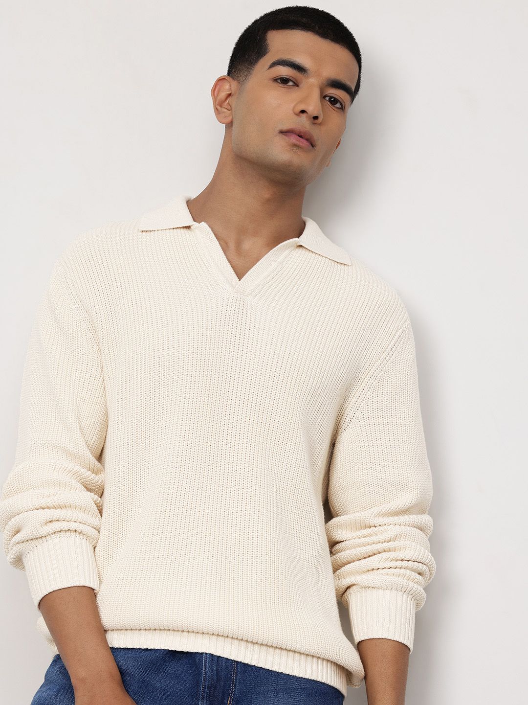 ether Johnny Cable Knit Drop-Sleeves Pure Cotton Pullover-picture-26