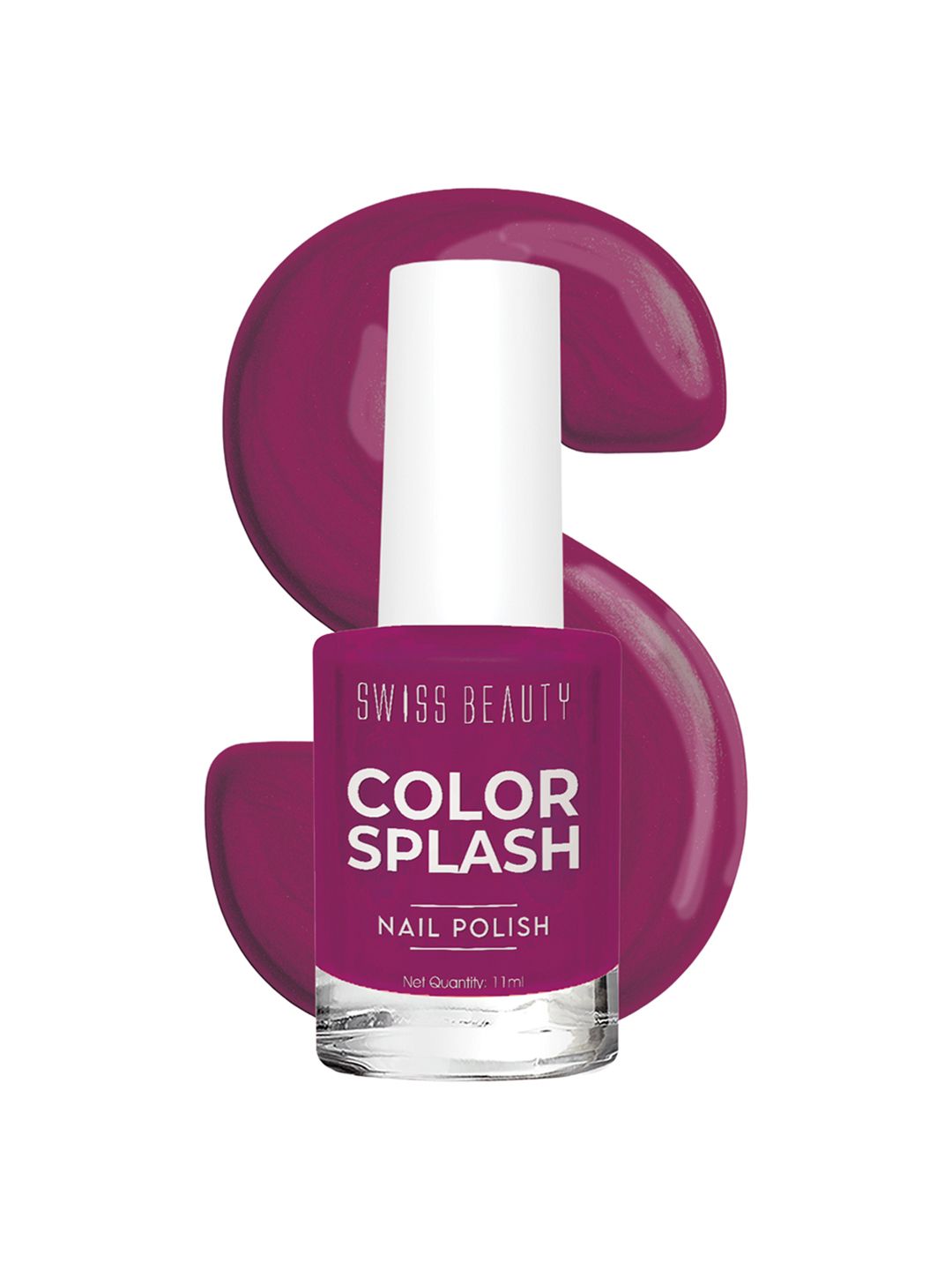 SWISS BEAUTY Color Splash Glossy Long-Lasting Nail Polish 11ml - Plum Pudding-picture-41