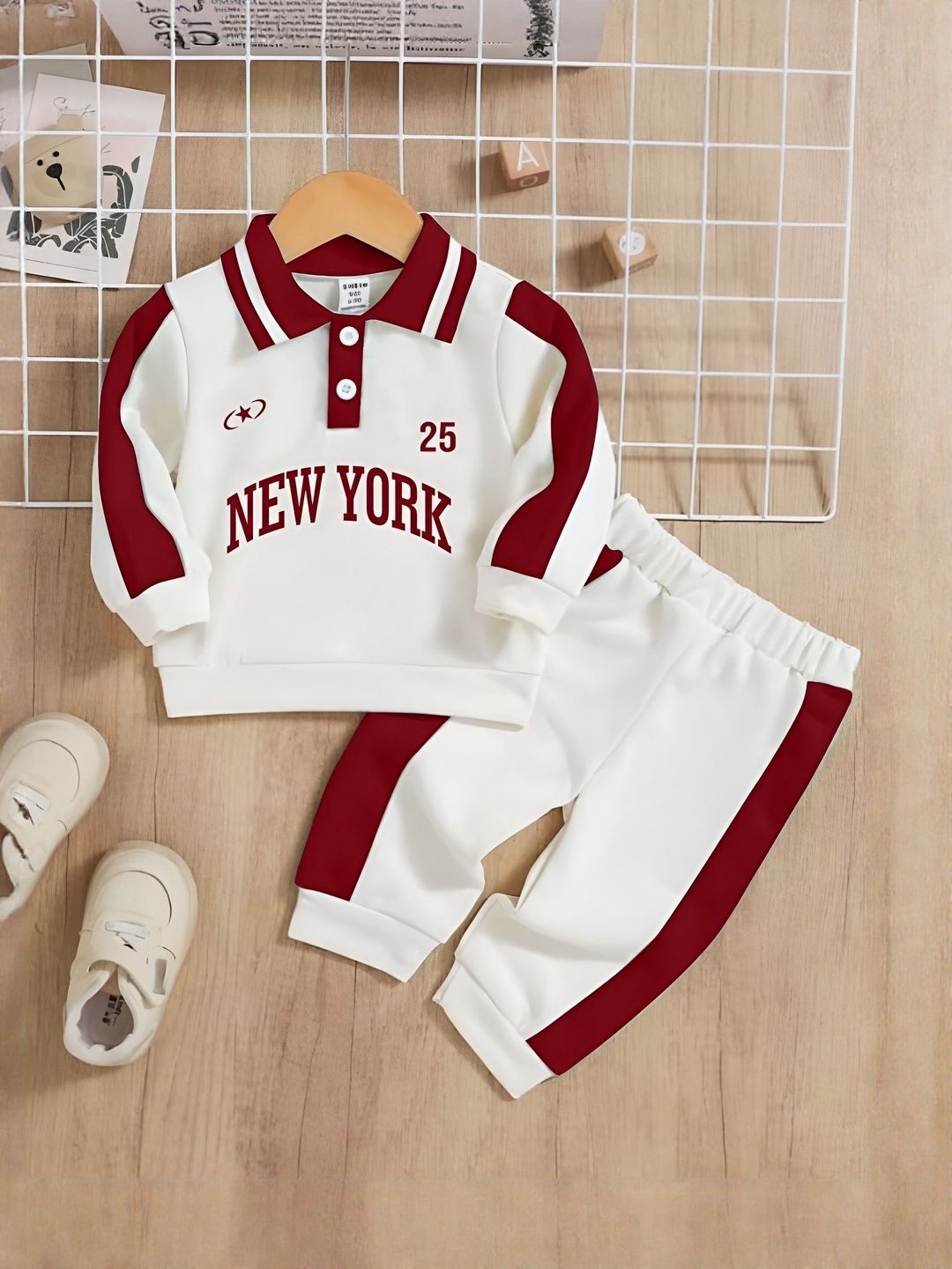 ELPIXIE FASHION Kids Printed Polo Collar Long Sleeves Sweatshirt With Jogger-picture-18