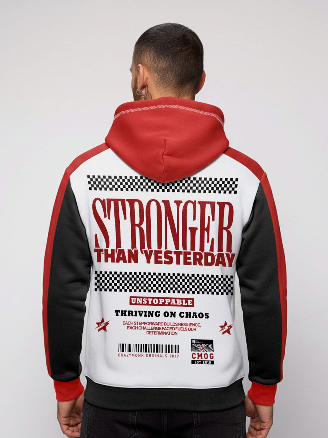 Crazymonk Men Printed Hooded Sweatshirt-picture-24