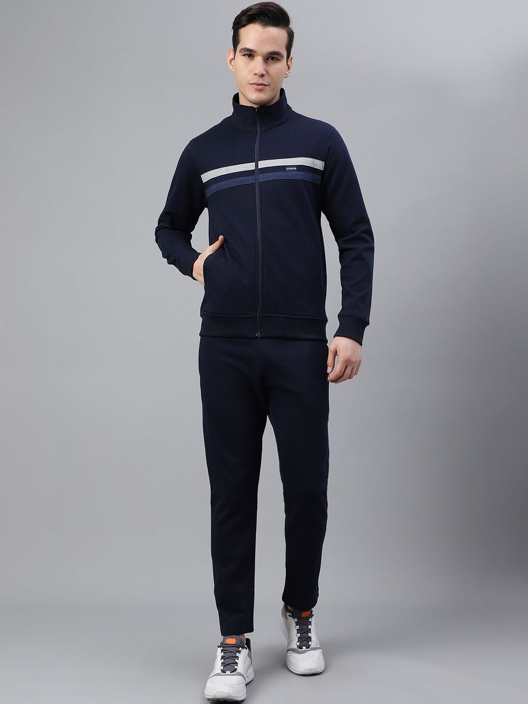 FCK GOLD Men Mock Collared Regular Fit Mid-Rise Tracksuit-image-48
