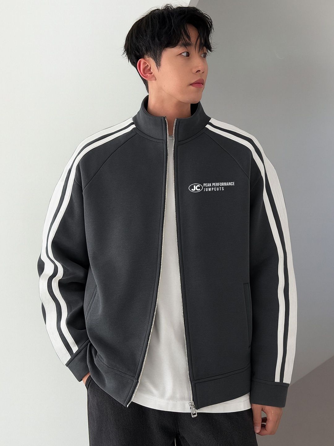 JUMPCUTS Men Typography Fleece Sporty Jacket-picture-57