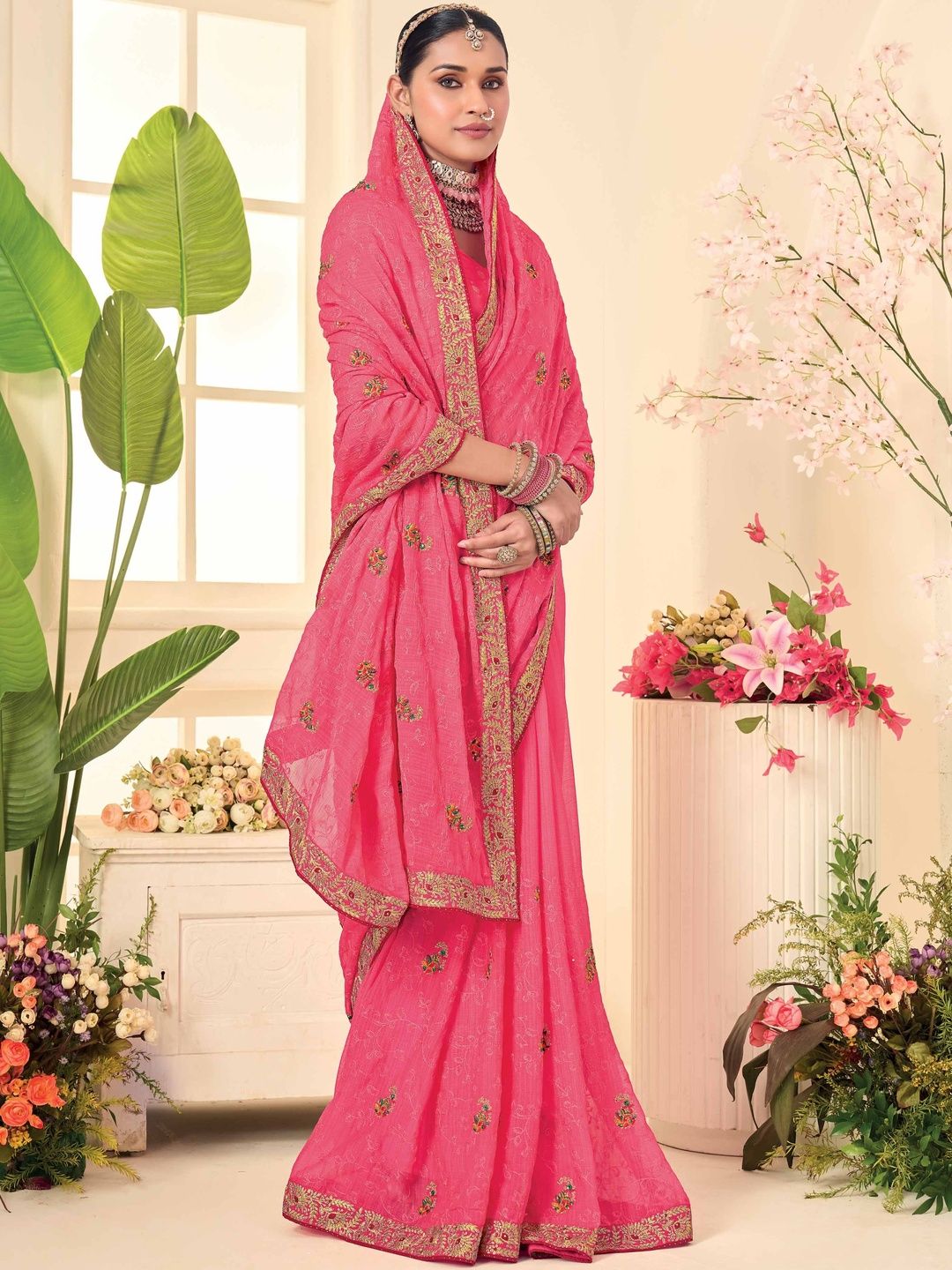 Laxmipati Ethnic Motifs Embroidered Heavy Work Saree-picture-44