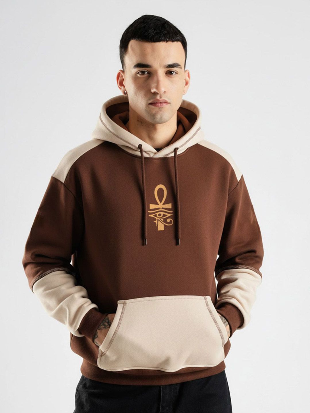 Crazymonk Men Printed Hooded Sweatshirt-picture-27