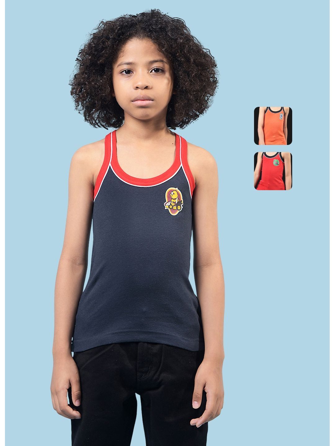RKG Boys Pack of 3 Solid Scoop Neck Assorted Gym Vest-picture-34