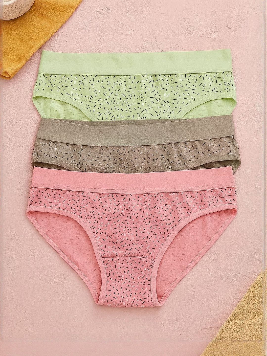 FiveFlag Pack Of 3 Printed 100% Combed Cotton Hipster Briefs-picture-13