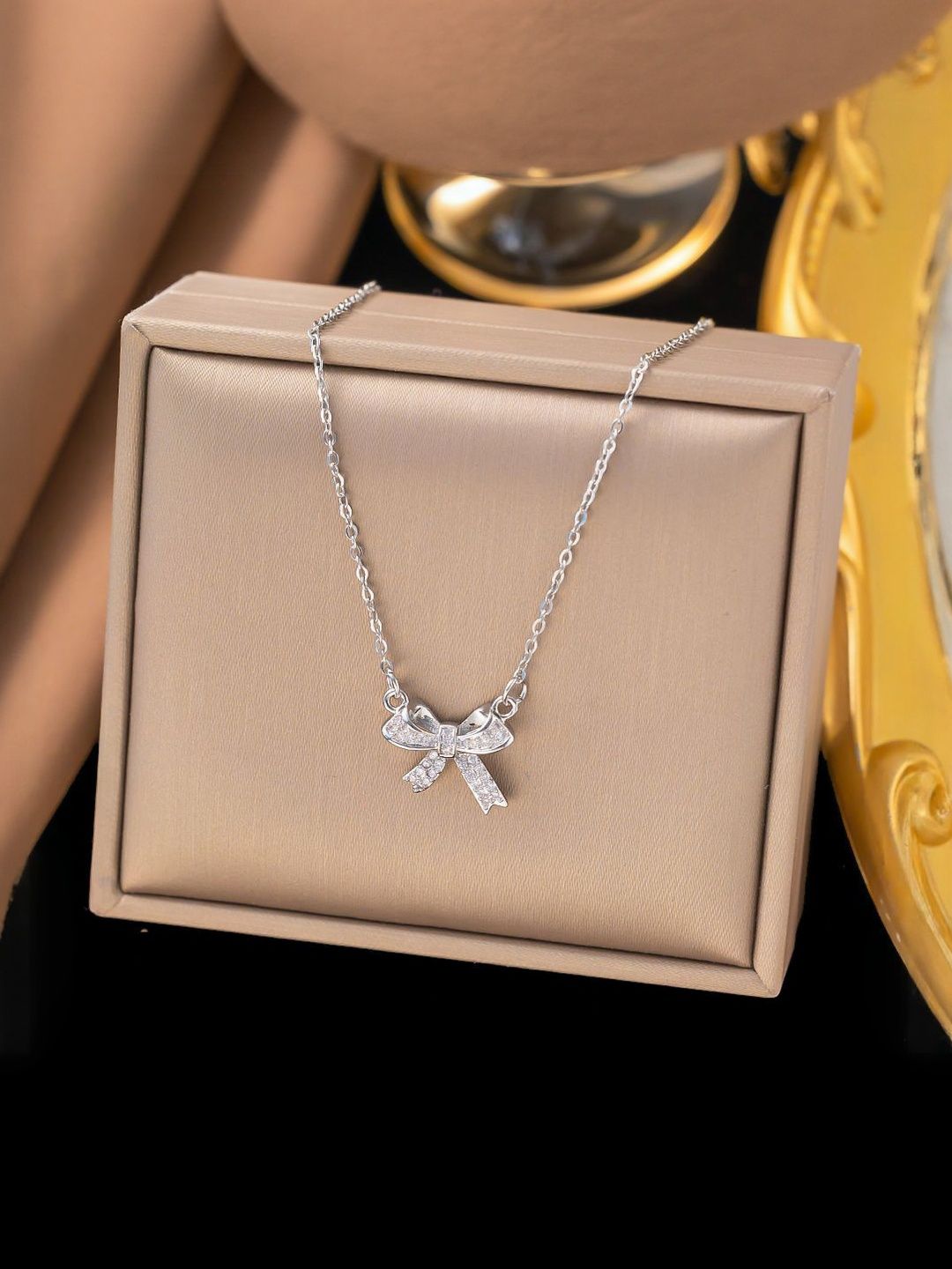 MYKI Silver-Plated Quirky Bow Pendants with Chains-picture-11