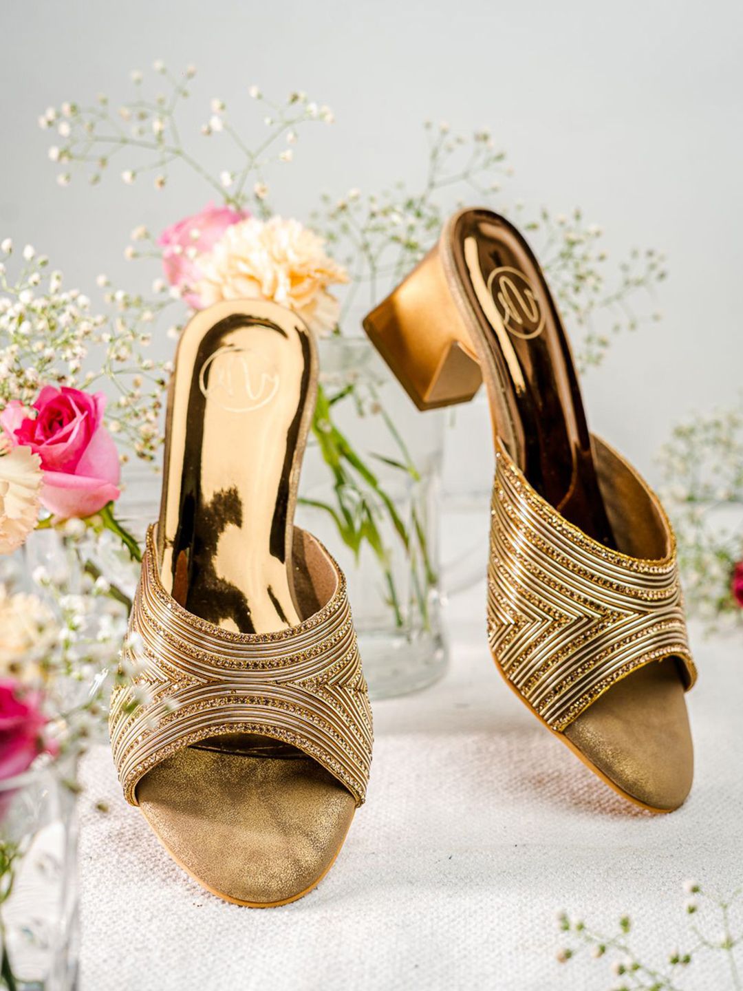 NR By Nidhi Rathi Women Embellished Block Heel Sandals-picture-19