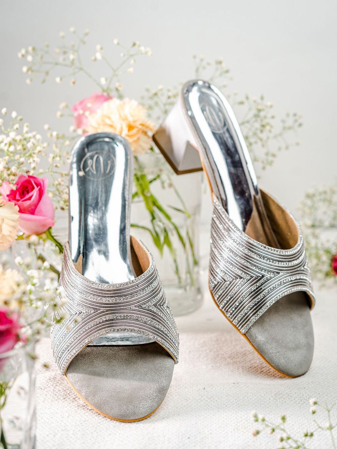 NR By Nidhi Rathi Women Embellished Party Block Sandals-picture-44