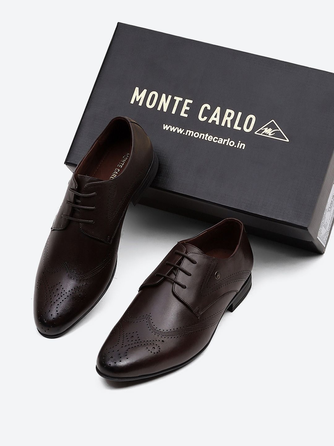 Monte Carlo Men Perforations Leather Formal Derbys-picture-48