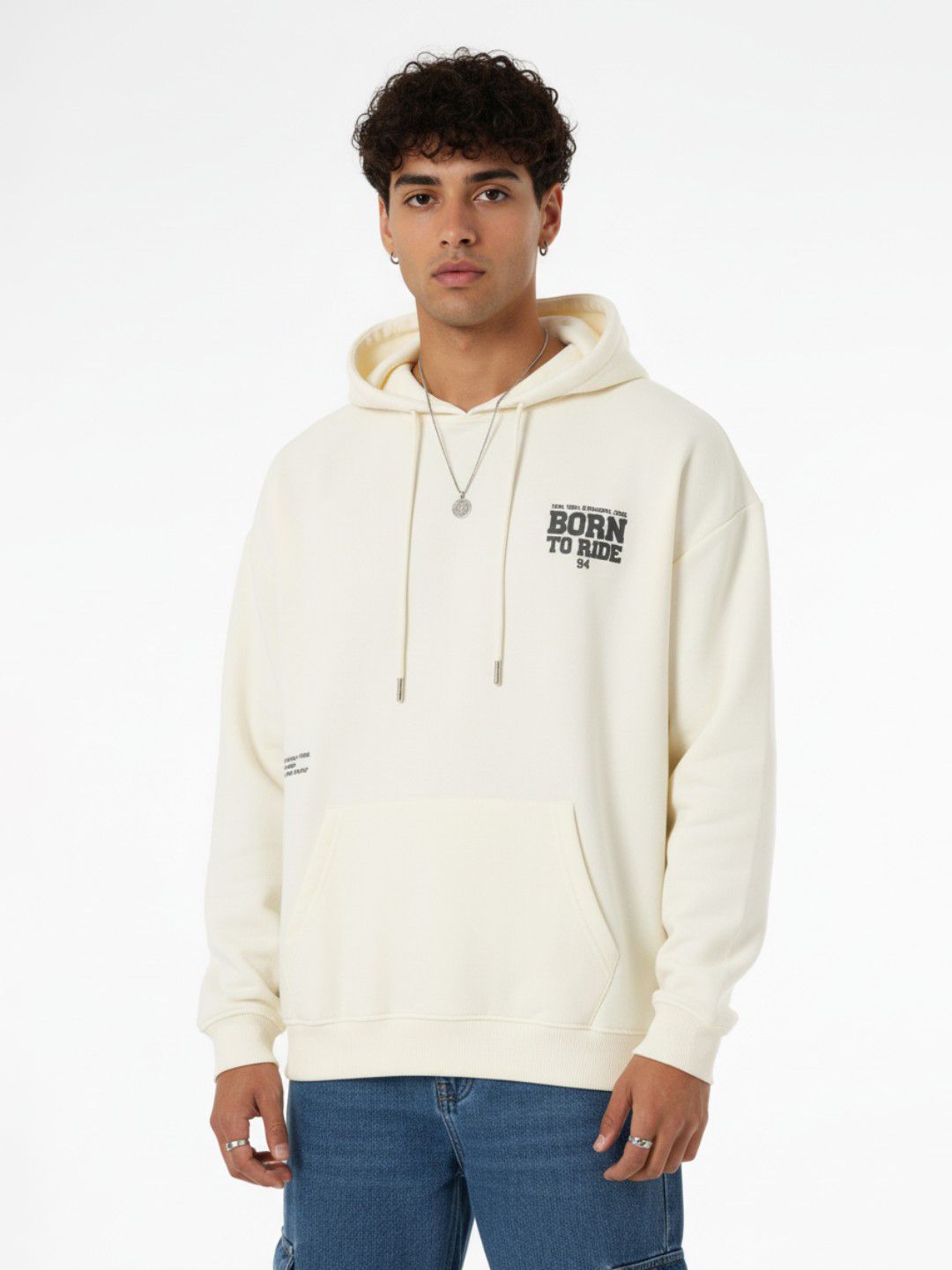 glitchez Typography Printed Drop-Shoulder Sleeves Hooded Relaxed Fit Sweatshirt-picture-45