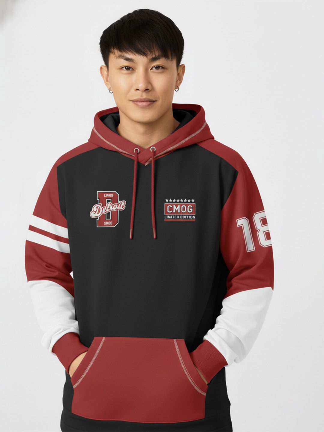 Crazymonk Men Printed Hooded Sweatshirt-picture-18