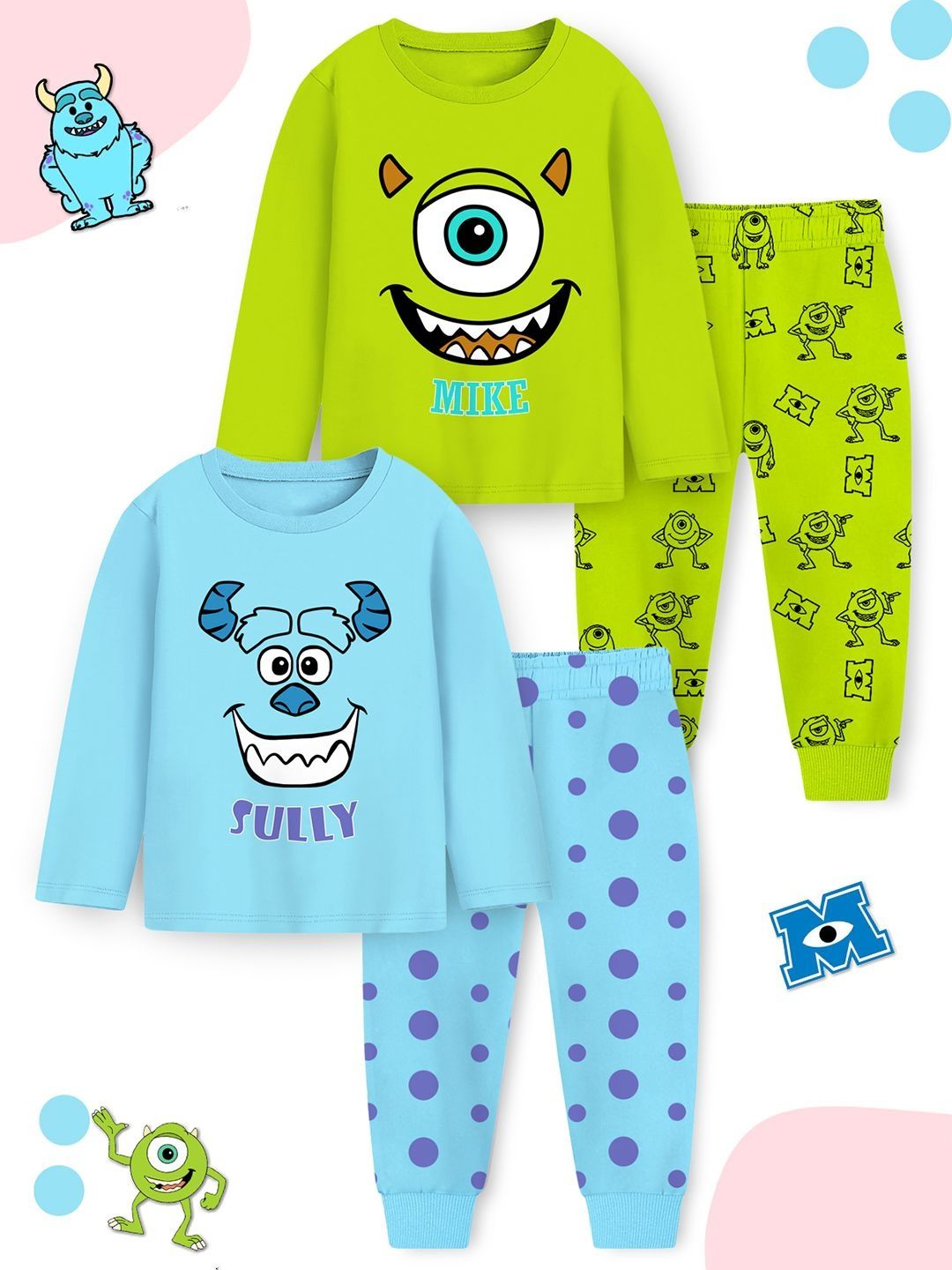 Disney By Miss and Chief Girls Printed T-shirt with Pyjamas-picture-46