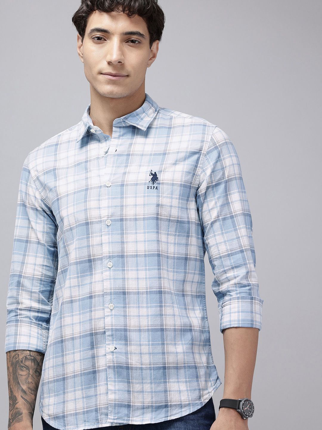 U.S. Polo Assn. Denim Co. Checked Pure Cotton Casual Shirt-picture-16