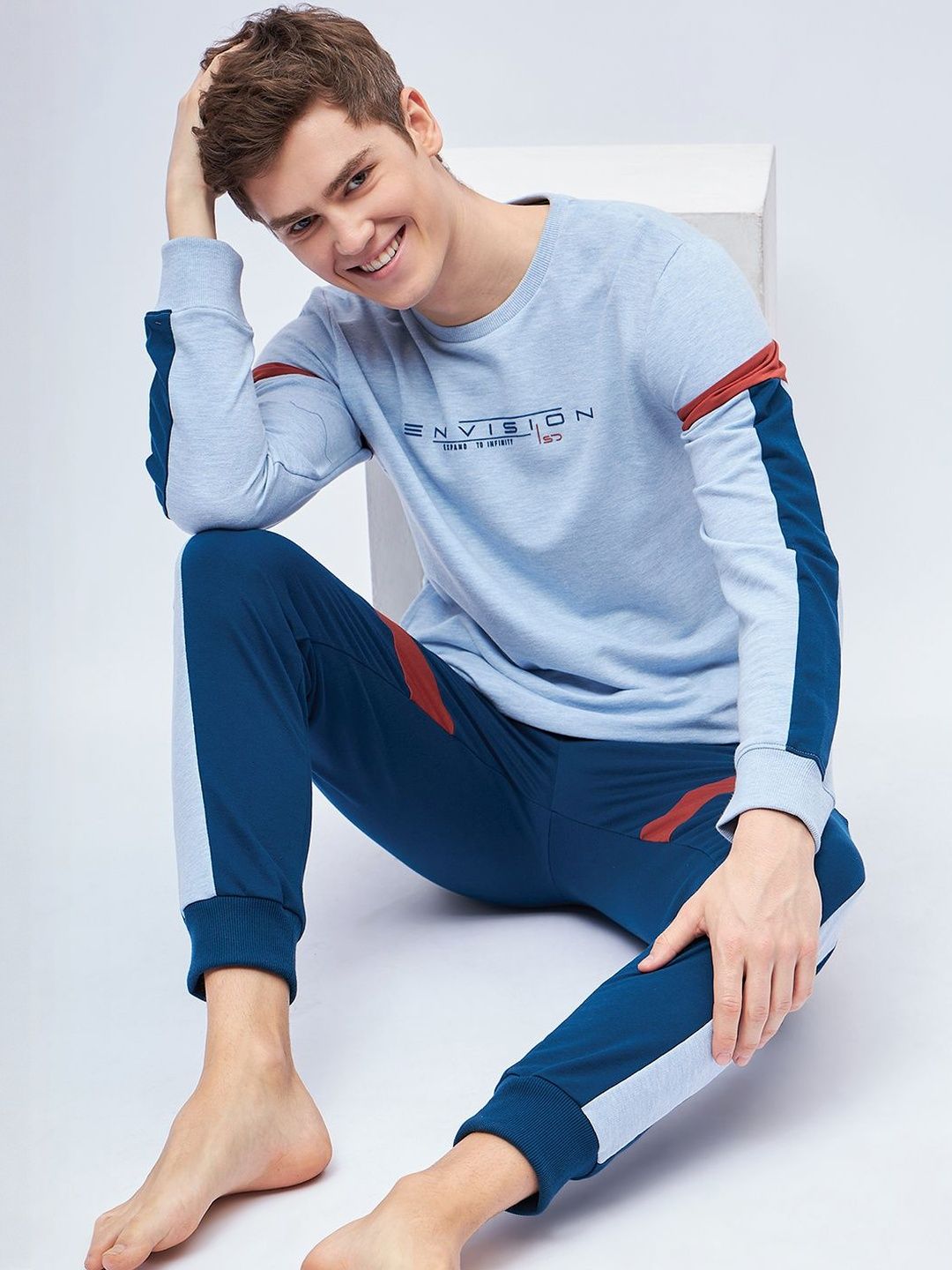 Sweet Dreams Men Colourblocked Night suit-picture-41