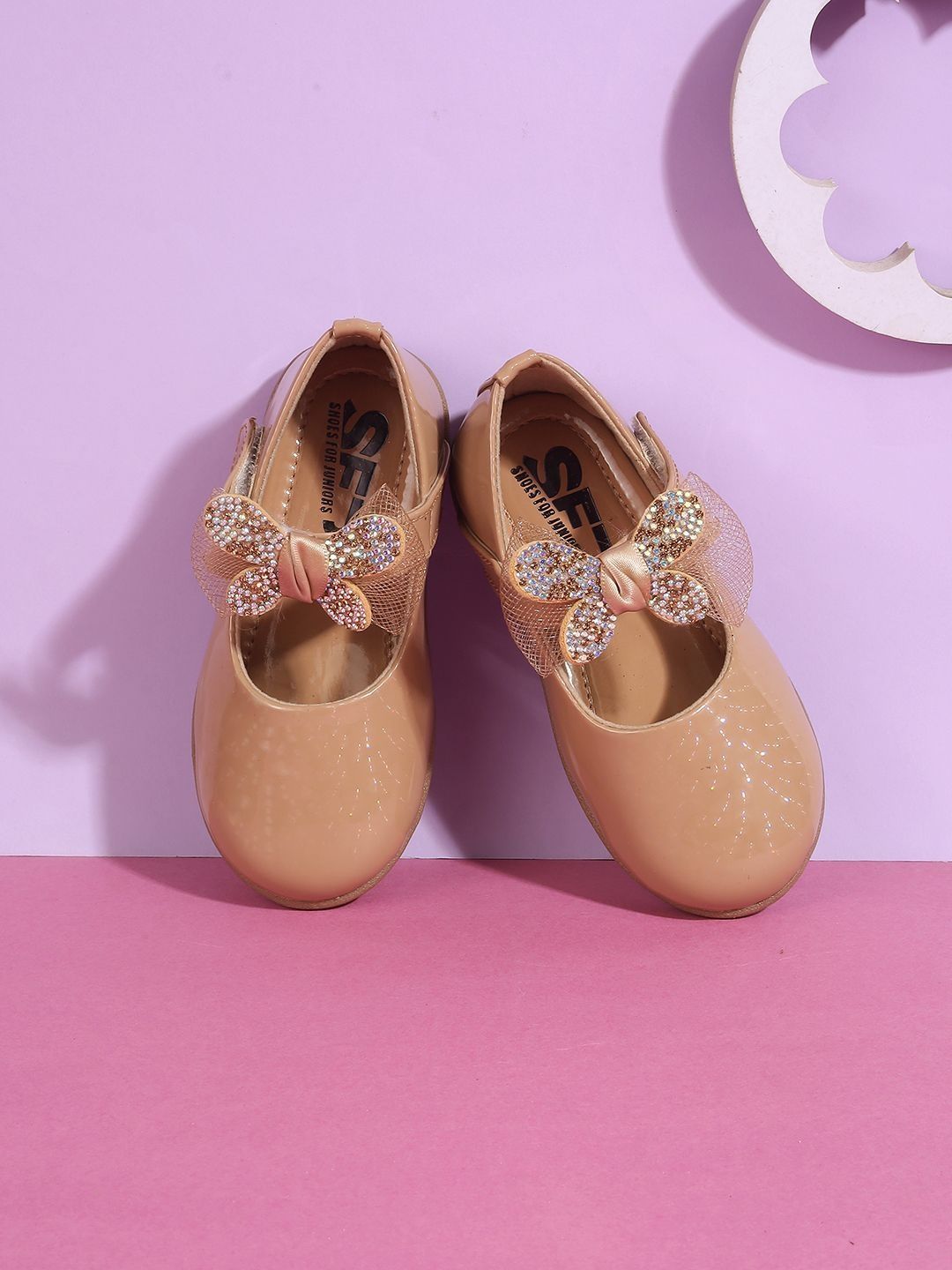 SHOESFORJUNIORS Girls Embellished Round Toe Ballerinas-picture-10