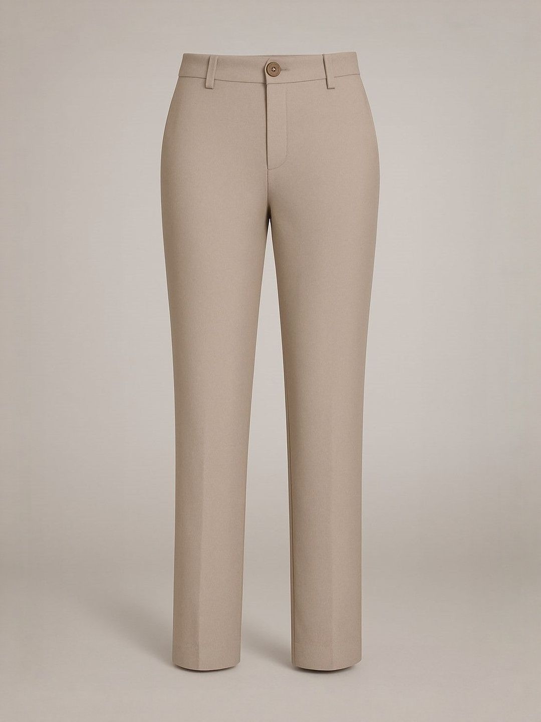 FITHUB Women Slim Fit High-Rise Wrinkle Free Trousers-picture-37