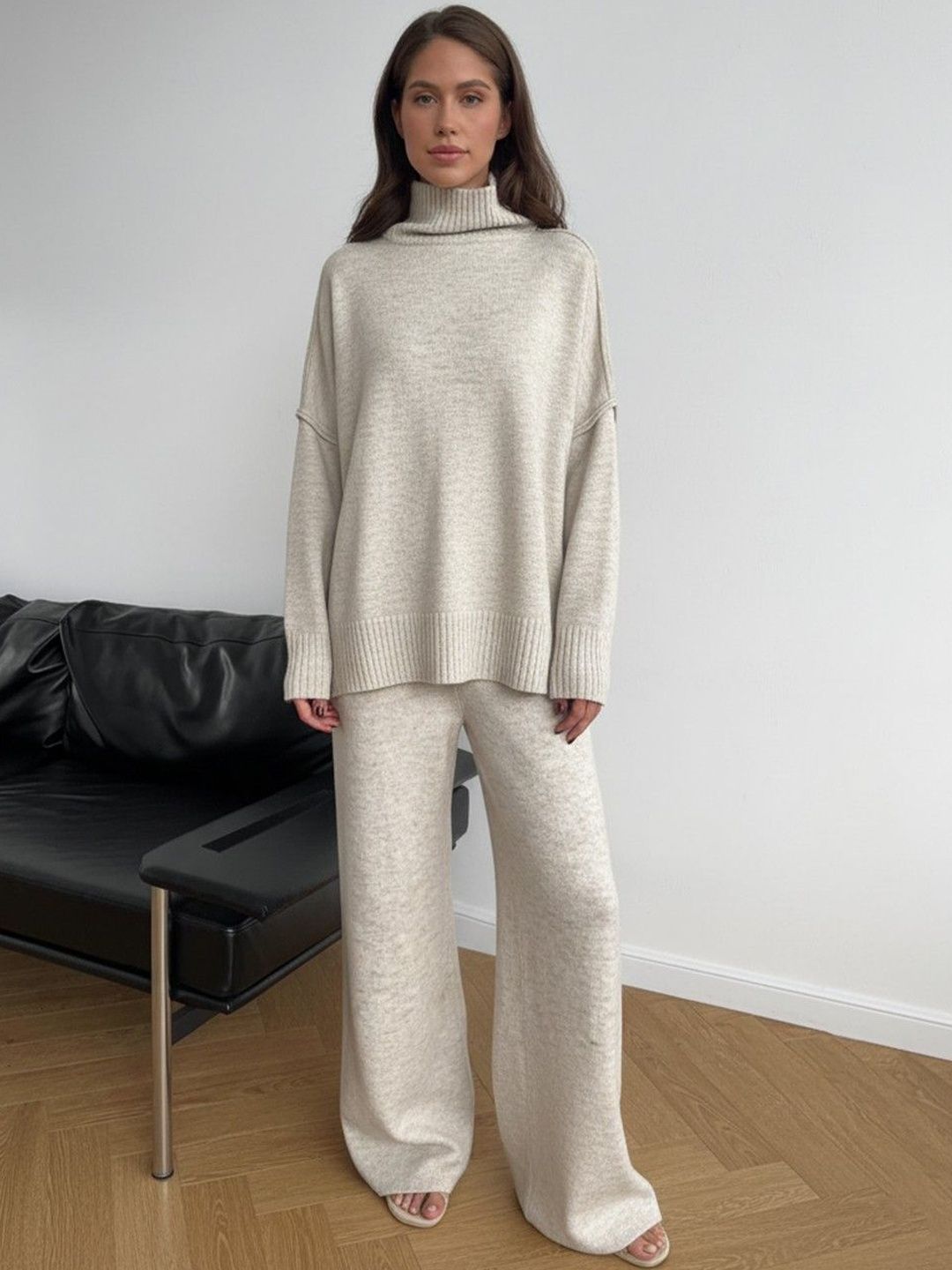 Mast & Harbour High-Neck Long Sleeves Top With Trousers-picture-19