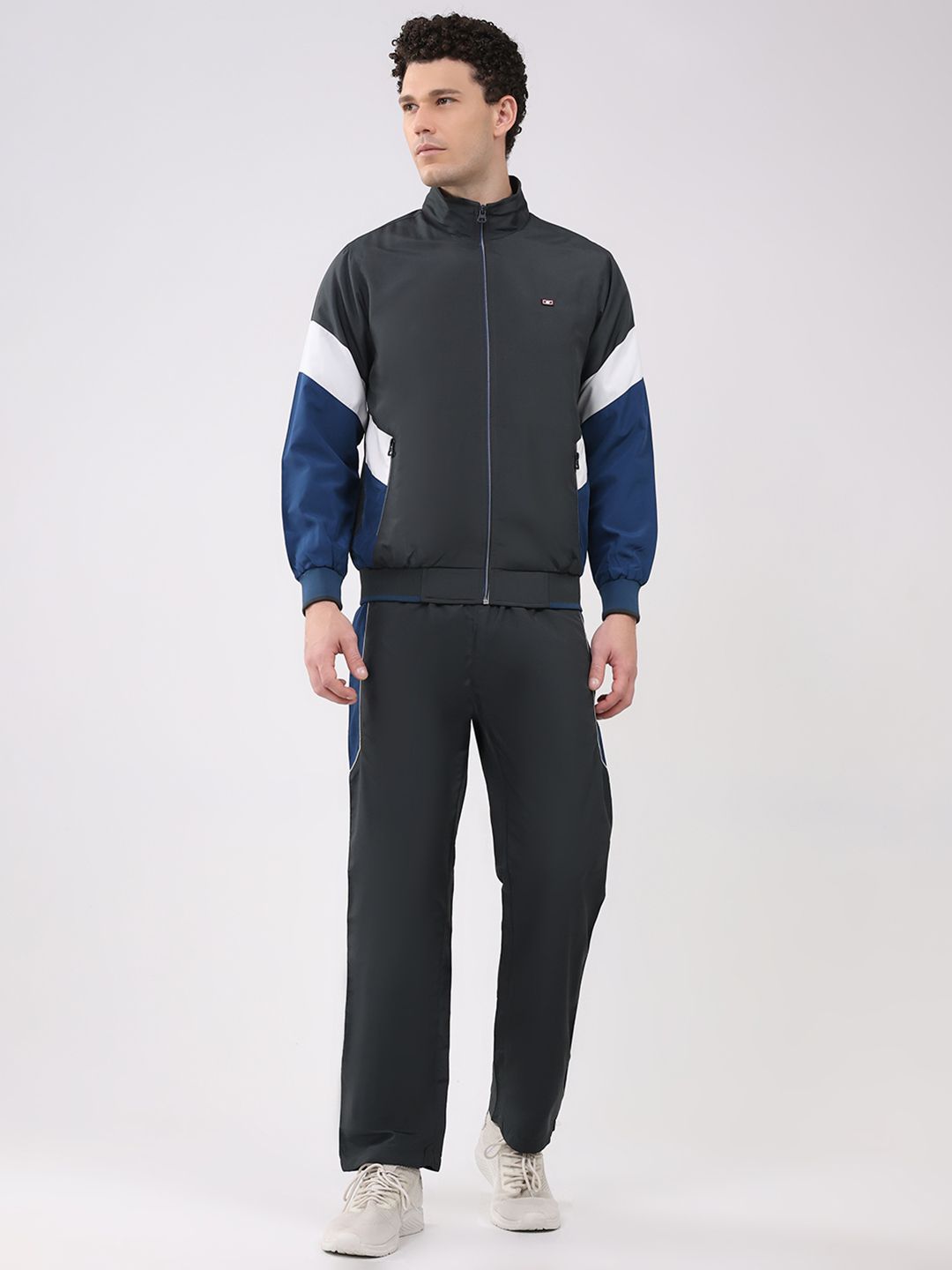 Monte Carlo Men Mock Collar Colorblocked Tracksuit-image-45