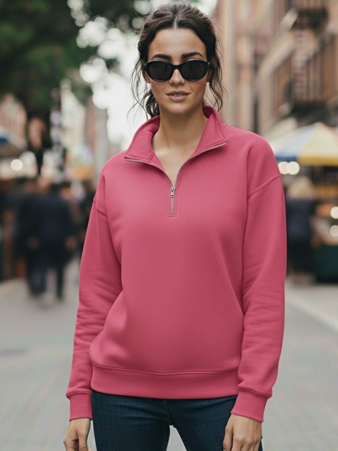 MACK JONNEY Women Solid High Neck Pullover Sweatshirt-picture-28