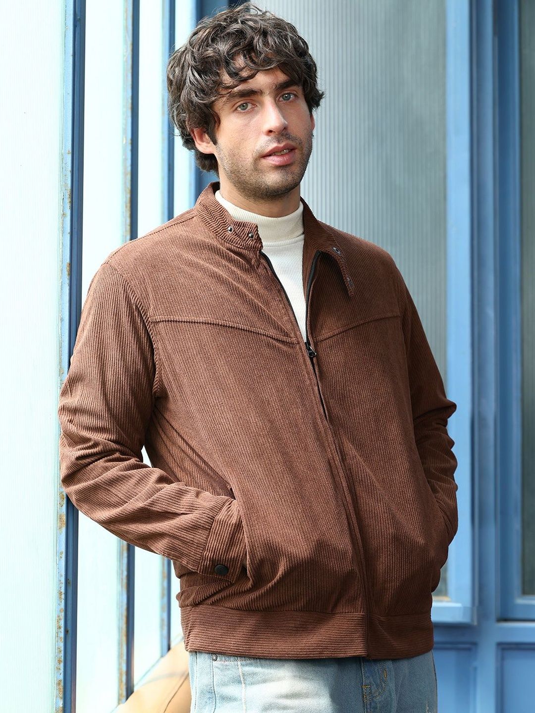 cahoot Campus Sutra Men Corduroy Lightweight Biker Jacket-picture-25