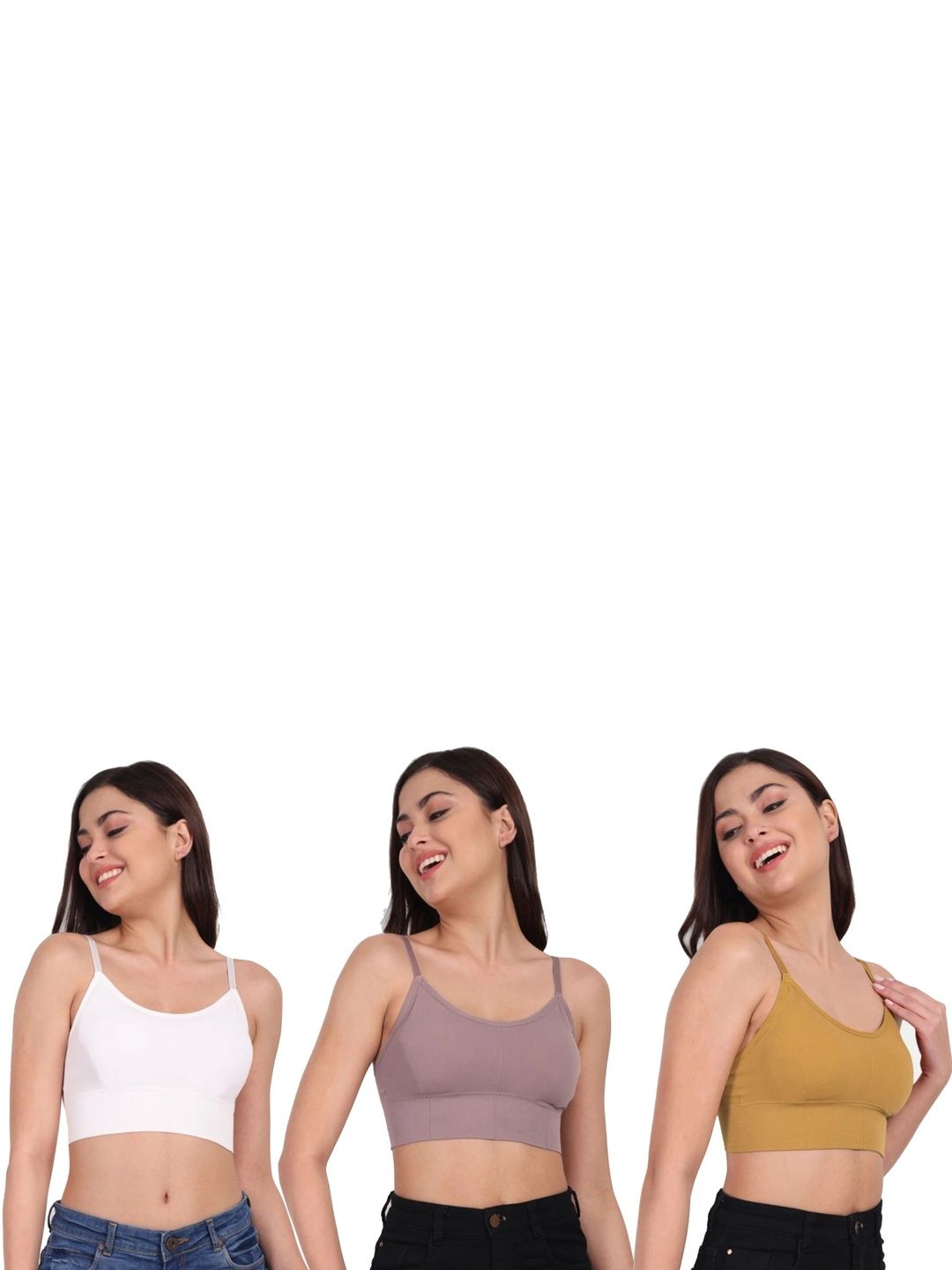 US FASHION Women Pack Of 3 Full Coverage Lightly Padded Bralette Bra-picture-19