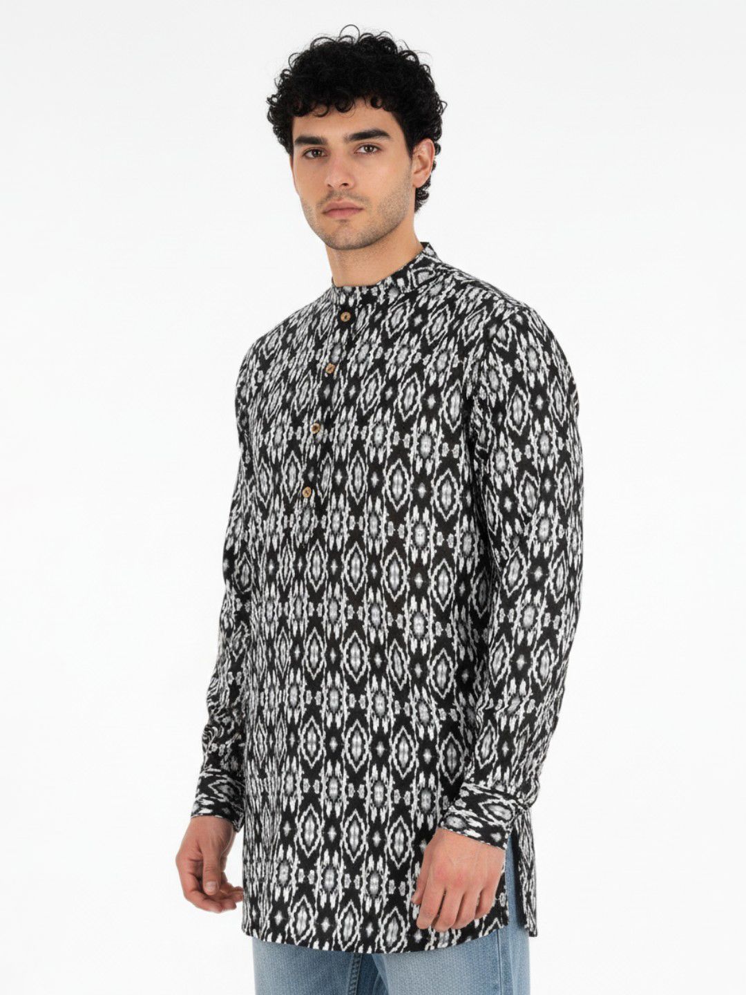 Anouk Rustic Geometric Ikat Printed Straight Kurta-picture-40