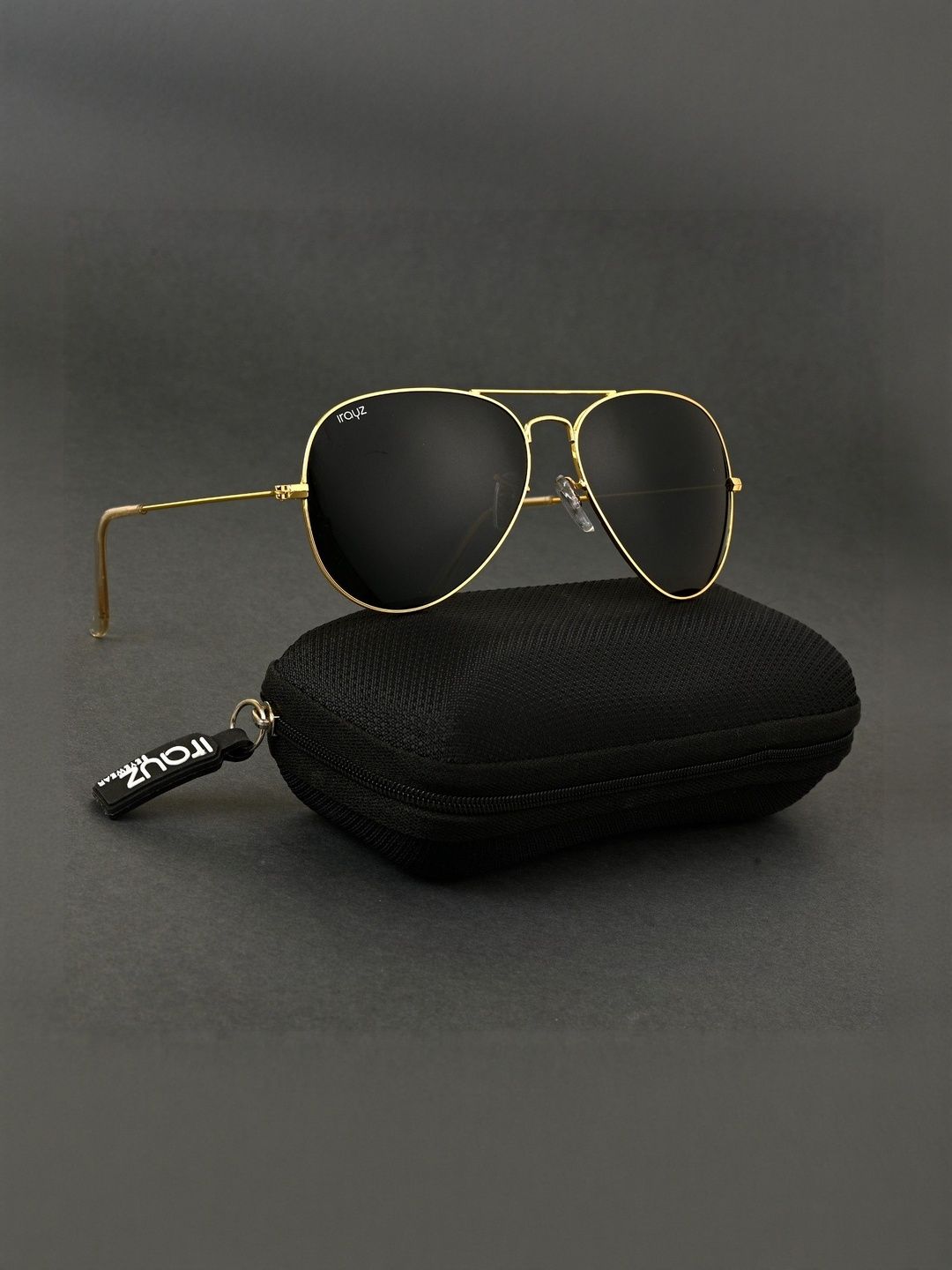 Irayz Unisex Black Lens & Gold-Toned Aviator Sunglasses with-picture-11