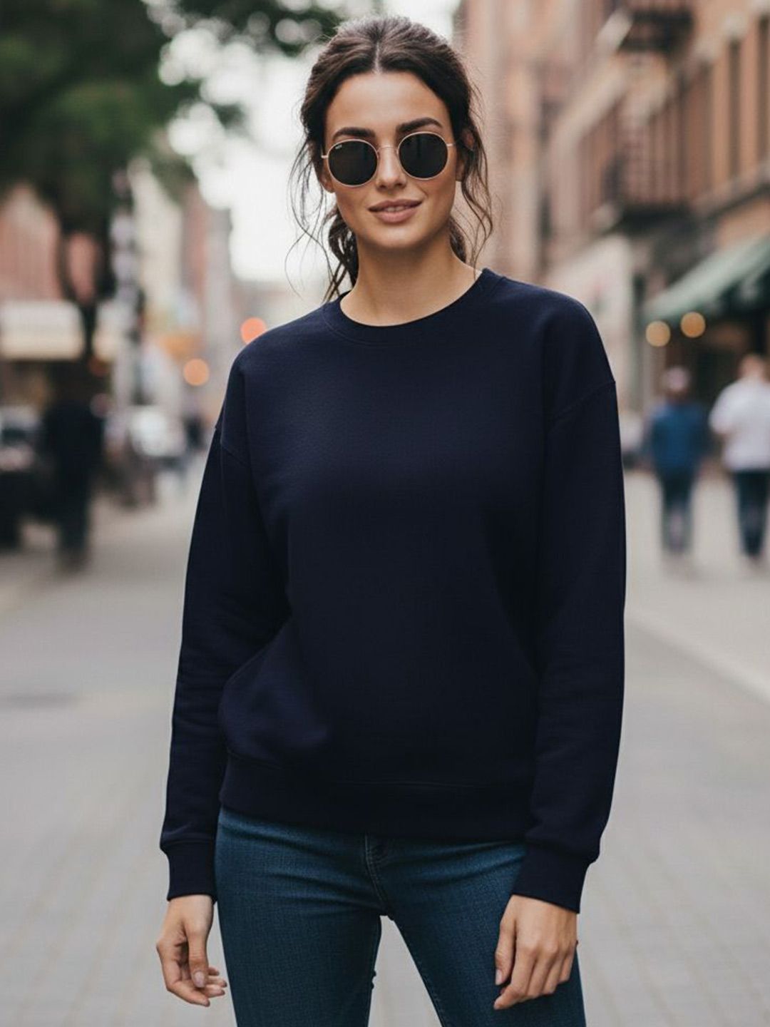 MACK JONNEY Women Solid Round Neck Regular Fit Pullover Sweatshirt-picture-34