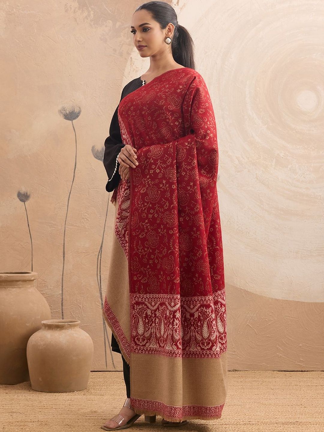 WEAVERS VILLA Women Ethnic Motifs Woven Design Shawl-picture-26