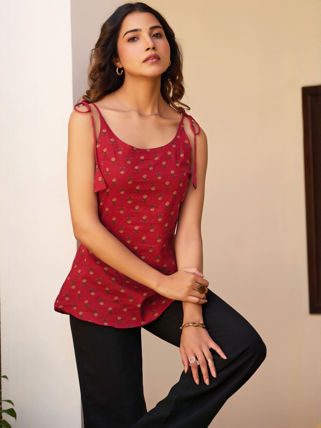 Vbuyz Women Floral Printed Cotton Shoulder Straps Top-picture-37