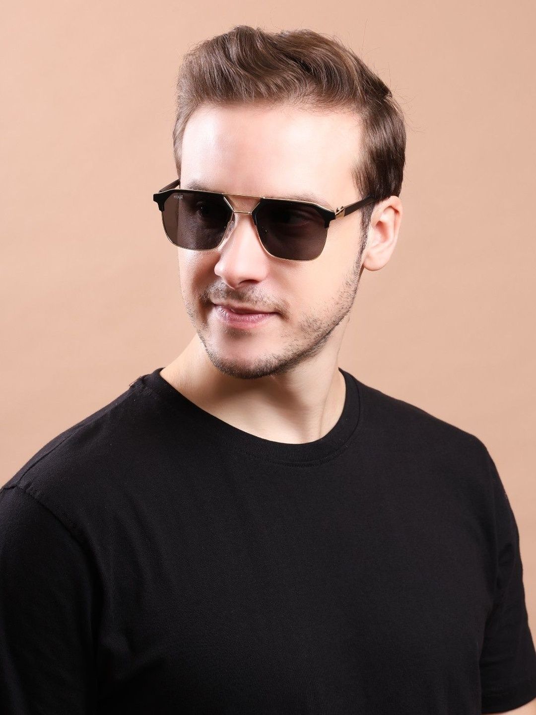 Irayz Unisex Black Lens & Gold-Toned Square Sunglasses with-picture-27