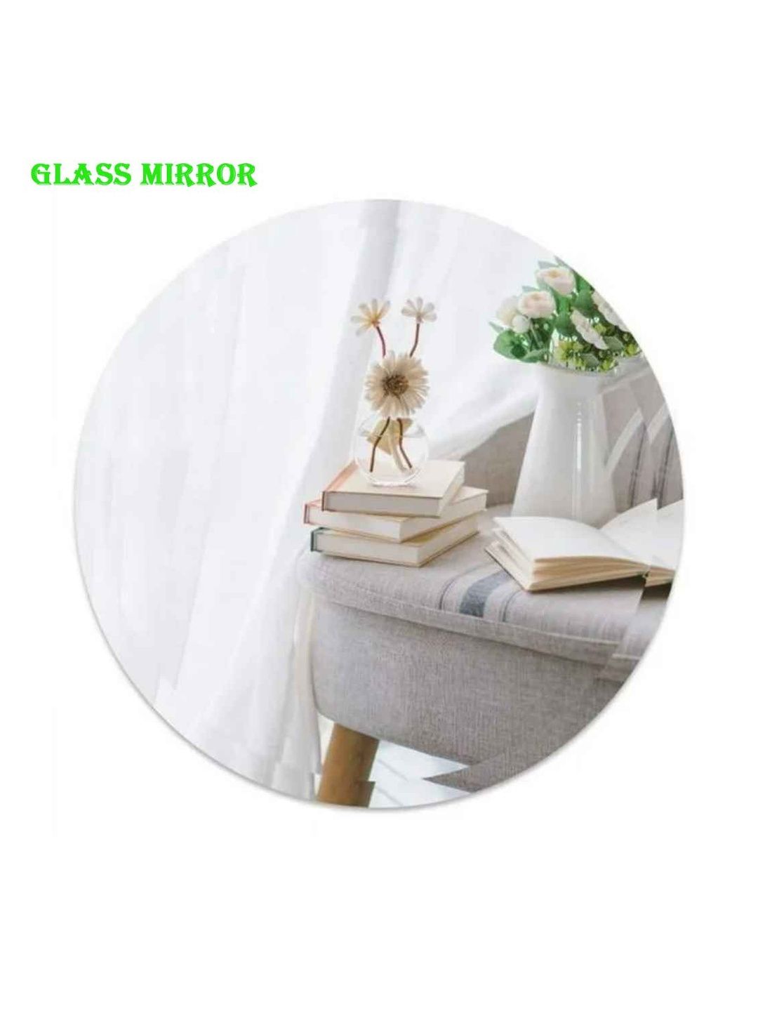 ARYAANSH Silver Lightweight & Durable Round Wall Mirror-picture-45