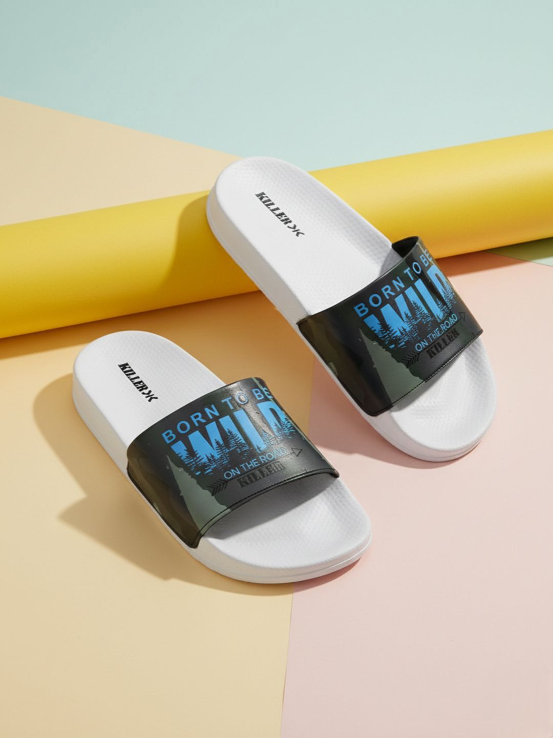 Killer Typography Printed Cushioned Footbed Sliders-picture-41