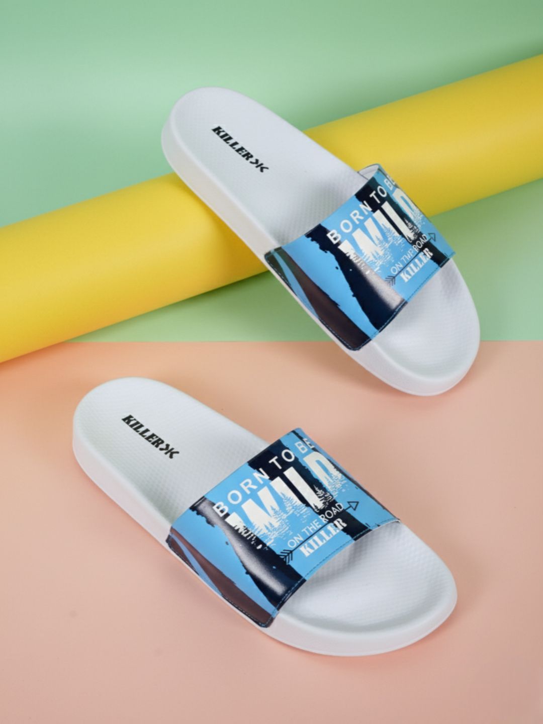 Killer Typography Printed Cushioned Footbed Sliders-picture-21