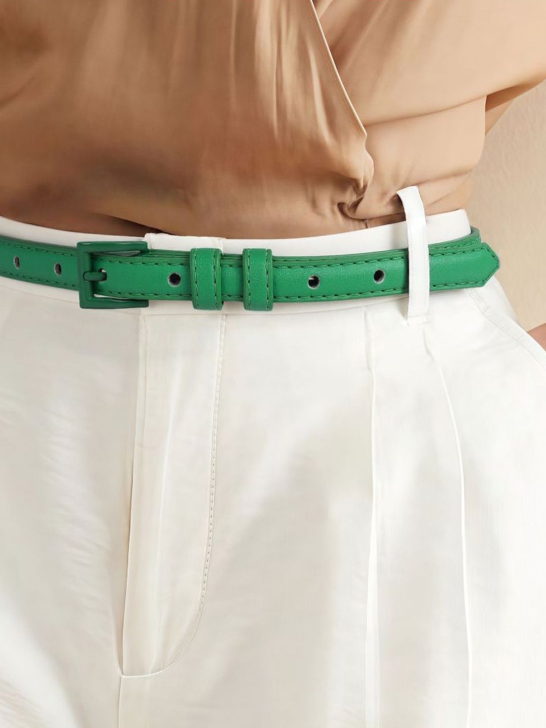 SALTY Women Tang Closure Solid Slim Belt-picture-12