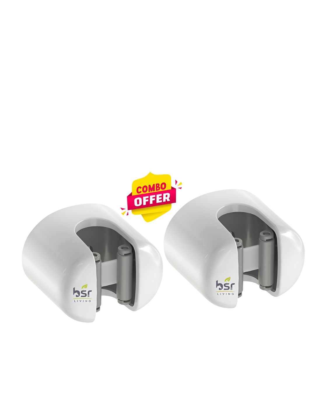 BSR LIVING 2 Pieces White Wall Suction Holders-picture-27