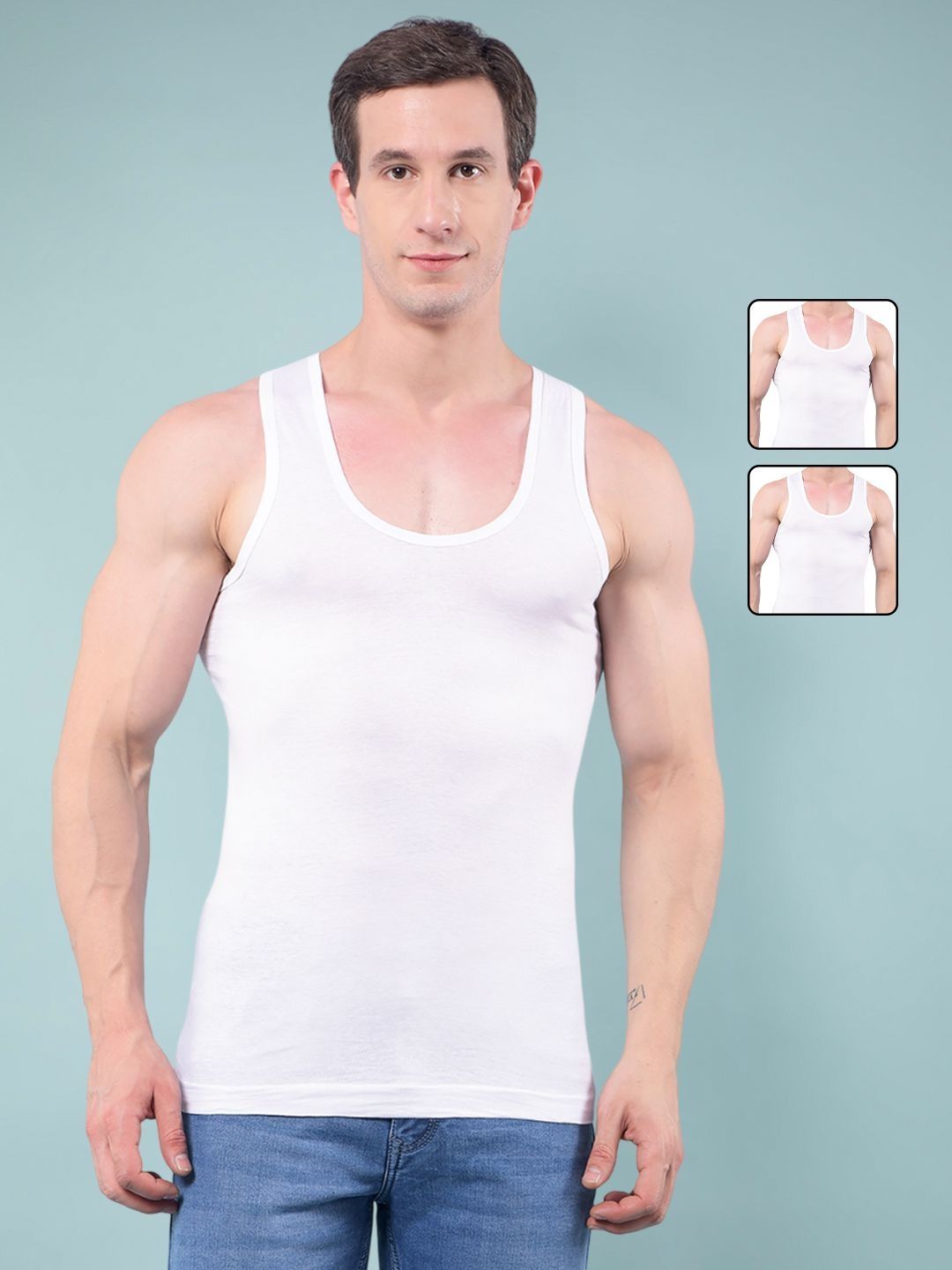 RKG Pack Of 3 Cotton Scoop Neck Undershirt-picture-25