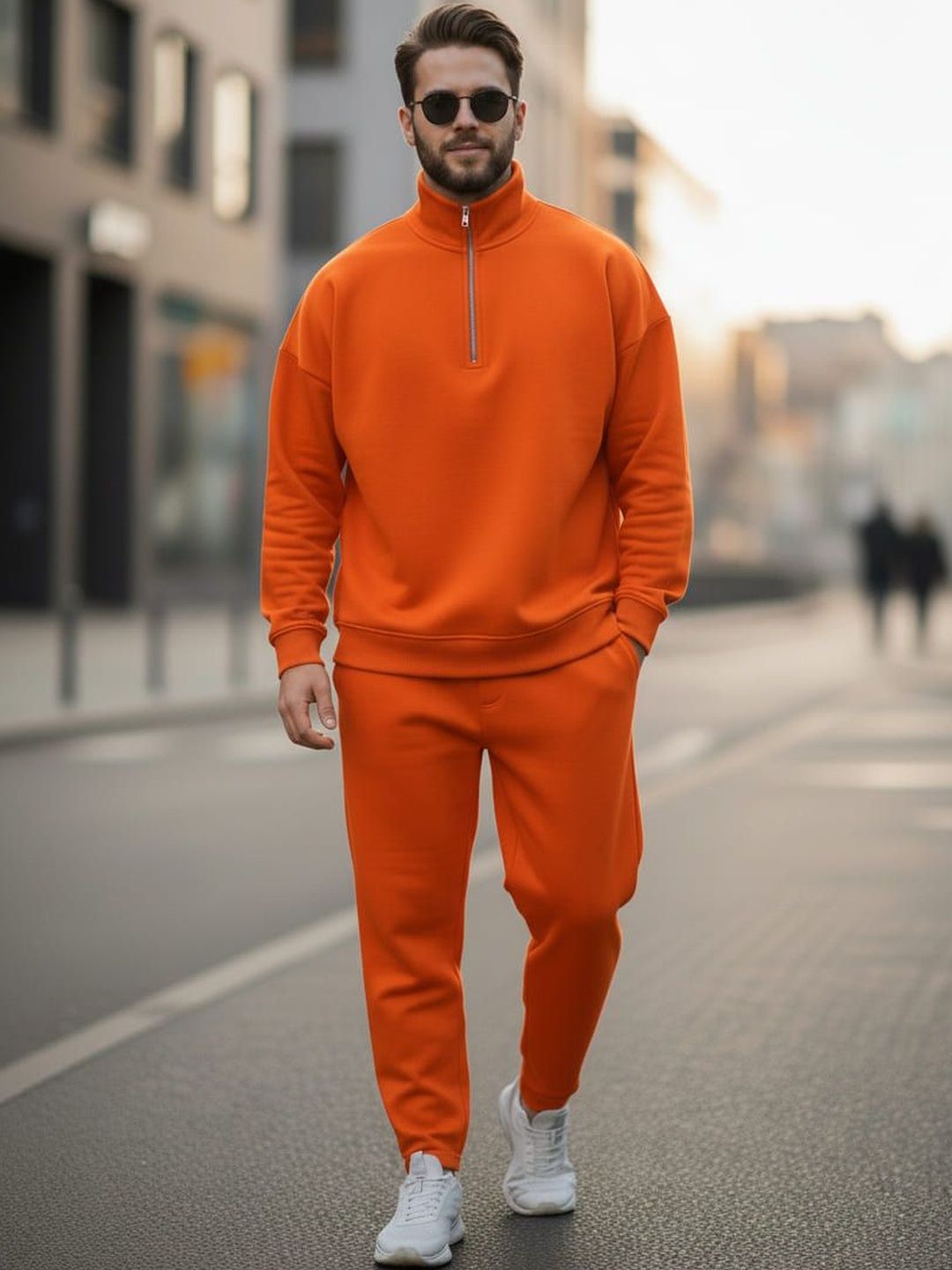 MACK JONNEY Men Mock Neck Half Zipper Tracksuits-picture-11