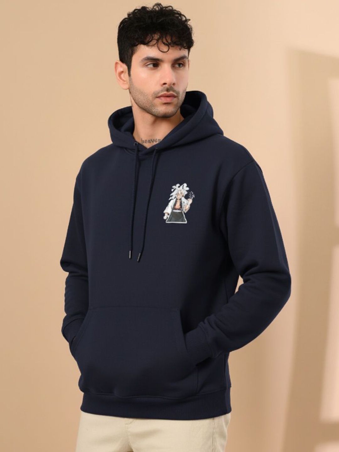 STARFOX Men Graphic Printed Hooded Pullover Sweatshirt With Kangaroo Pocket-image-2