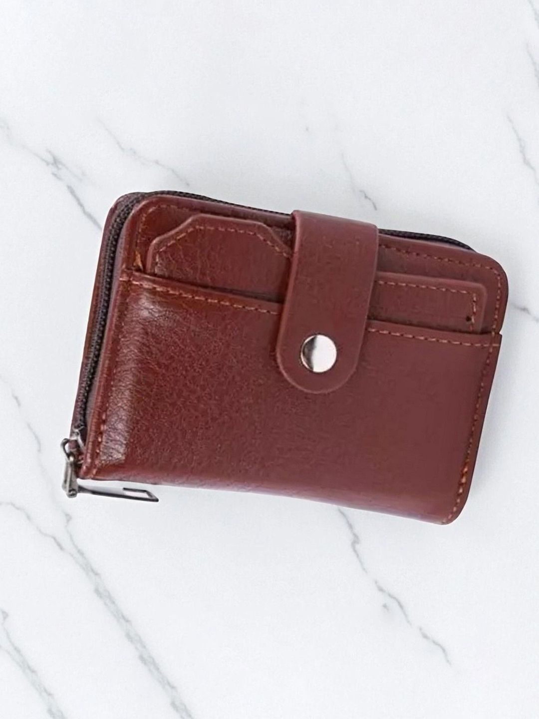 SZN Men Textured Detachable Flap Button Card Holder-image-15