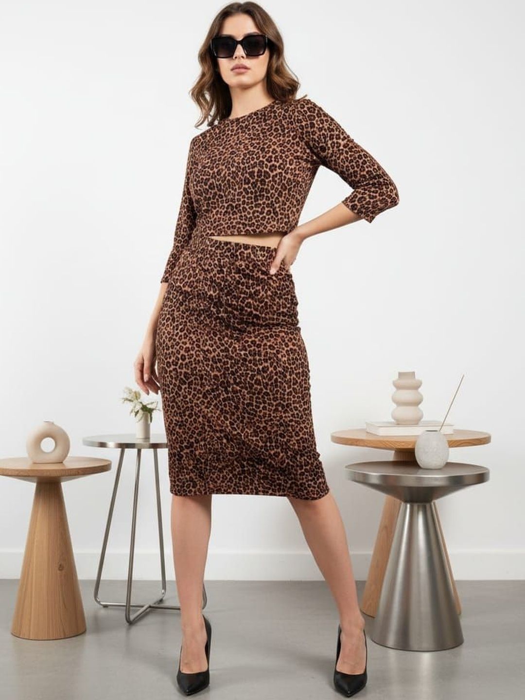 HIGH BUY Leopard Printed Top with Skirt-picture-11