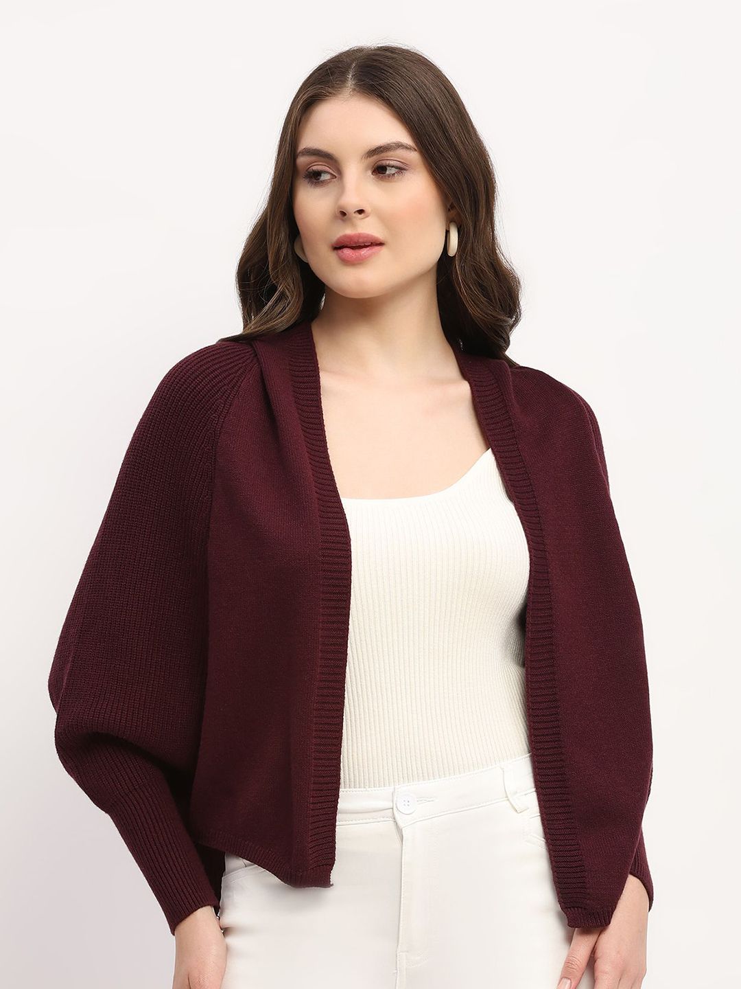 Global Republic Shawl Collar Asymmetric Open Front Shrug-image-32