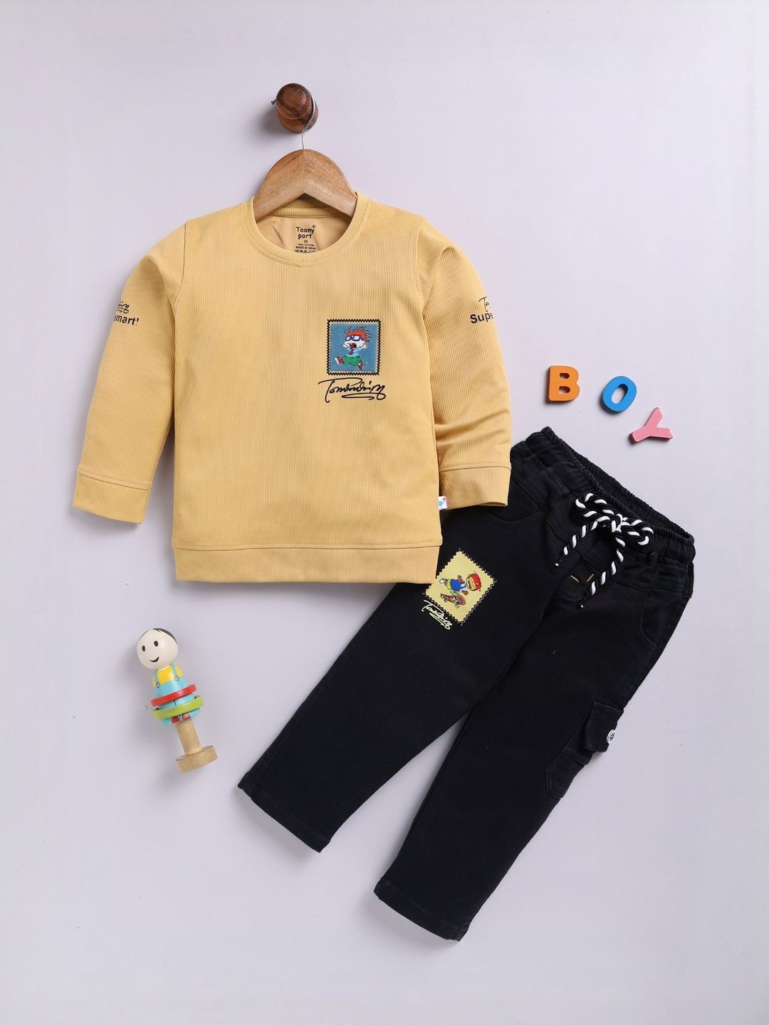 Toonyport Boys Printed Round Neck T-shirt With Trousers-picture-24