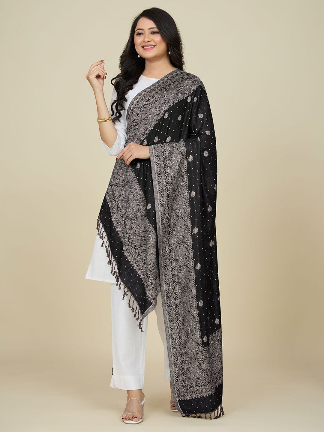 WEAVERS VILLA Ethnic Motifs Woven Design Shawl-picture-30